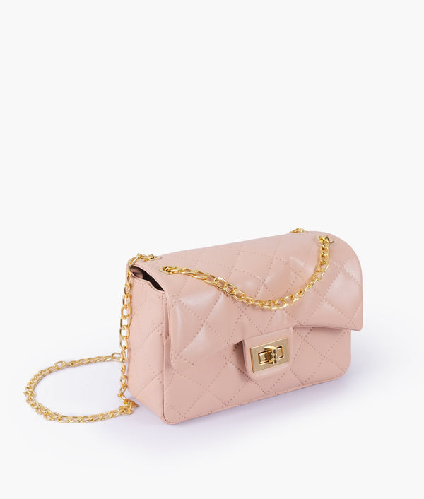 RTW - Baby pink quilted mini bag with chain