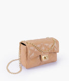 RTW - Beige quilted mini bag with chain