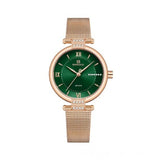 NAVIFORCE- NF5019 Stainless Steel Analog Watch For Women - Green & RoseGold