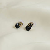Shein- Black Rhinestone Earrings
