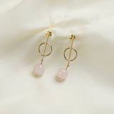 Shein- Pearl Drop Earrings Powder Pink