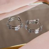 Shein- Rhinestone Silver Earrings