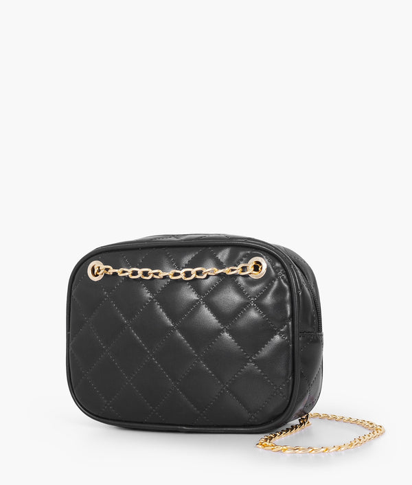 RTW - Black quilted rectangle cross-body bag