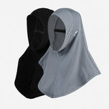 Flush - Women's Pro Hijab Scarf Dri Fit - Black / Metallic Grey Pack Of 2