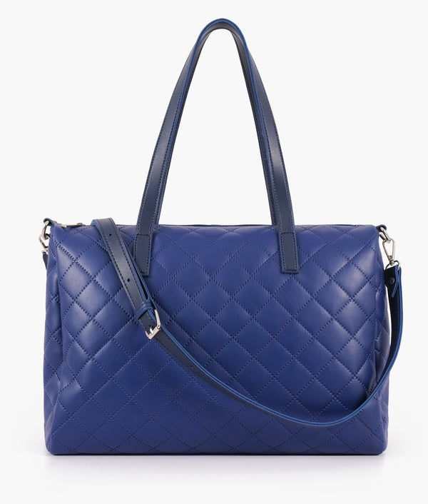 RTW - Blue quilted carryall tote bag