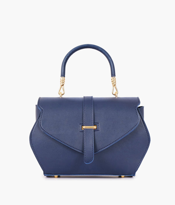 RTW - Blue top-handle hexagon bag