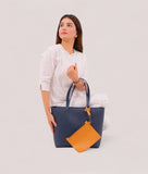 RTW - Blue tote bag with detachable pouch