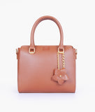 RTW - Brown handbag with flower charm