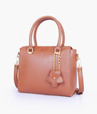 RTW - Brown handbag with flower charm