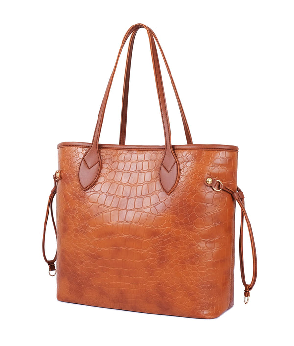 RTW - Brown crocodile neverfull tote bag