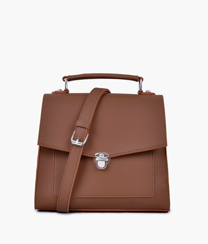 RTW- Brown push-lock messenger bag