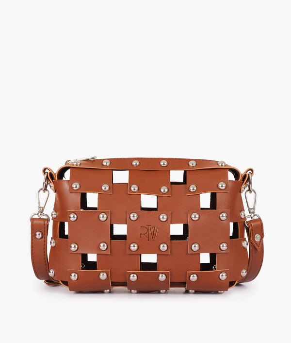 RTW - Brown rivet cross-body bag