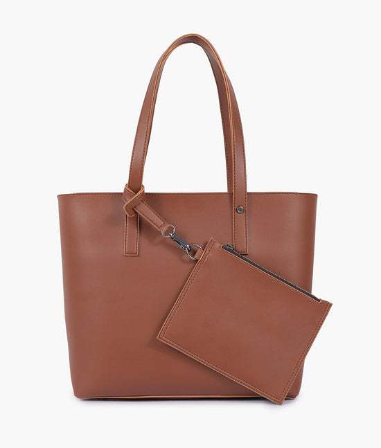 RTW - Brown tote bag with detachable pouch