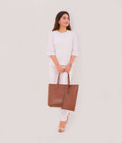 RTW - Brown tote bag with detachable pouch