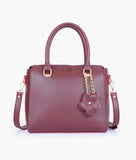 RTW - Burgundy handbag with flower charm