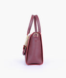 RTW - Burgundy handbag with flower charm