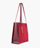 RTW - Burgundy suede zipper shoulder bag with long handle