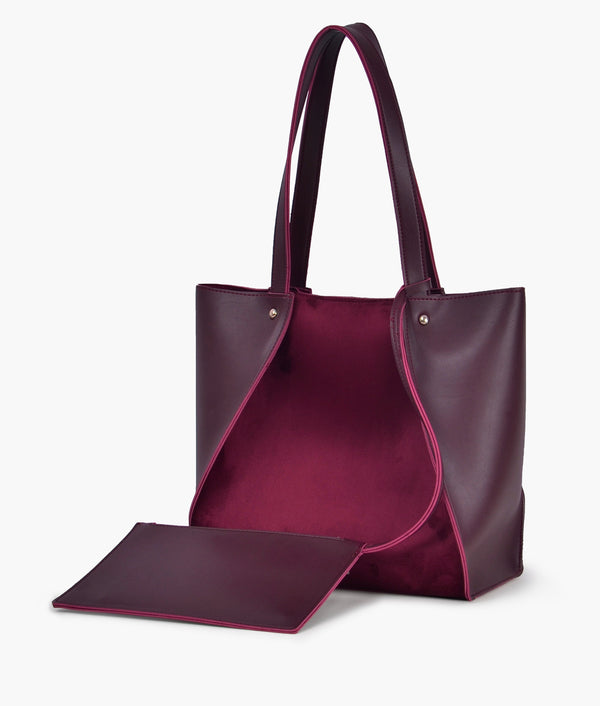 RTW - Burgundy suede shopping tote bag