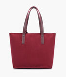 RTW - Burgundy suede tote bag with detachable pouch