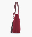 RTW - Burgundy suede tote bag with detachable pouch