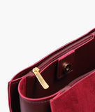 RTW - Burgundy suede zipper shoulder bag with long handle