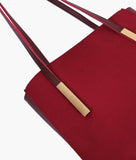 RTW - Burgundy suede zipper shoulder bag with long handle