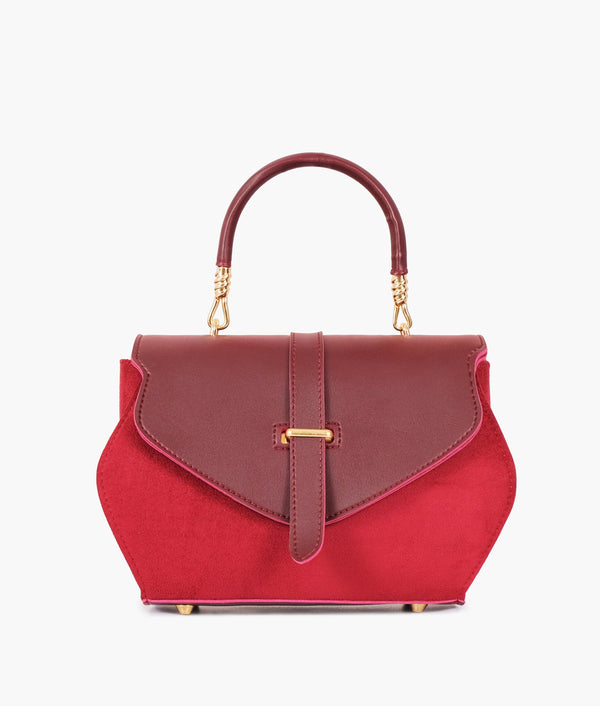 RTW - Burgundy top-handle hexagon bag