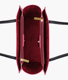 RTW - Burgundy and black zipper shoulder bag with long handle