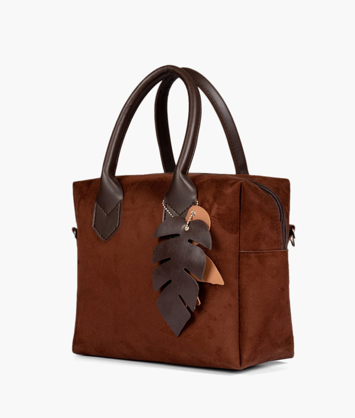 RTW- Dark Brown Suede Mini Bowling Bag