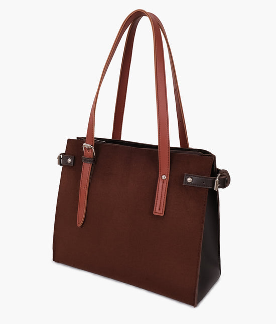 RTW - Dark brown suede satchel tote bag