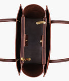 RTW - Dark brown suede zipper shoulder bag with long handle