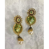 Jewels By Noor- designer wear earrings with emerald stone