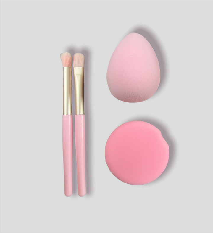 Beauty Tools- 4 in 1 Blending Puff+Powder Puff+2Makeup Brush