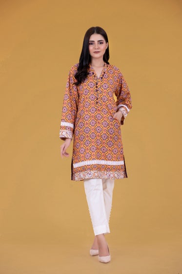 Gul Ahmed- Cambric Digital Printed Embroidered Shirt WGK-CMS-PE-309