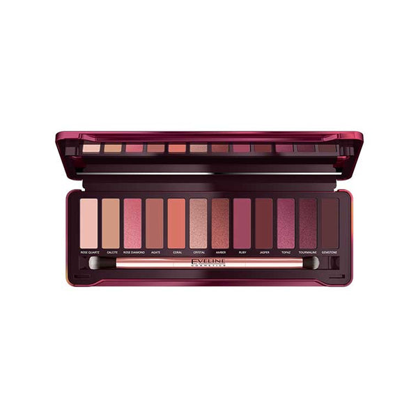 Eveline- Eveline Ruby Glamour Eyeshadow (Palette), 12shade