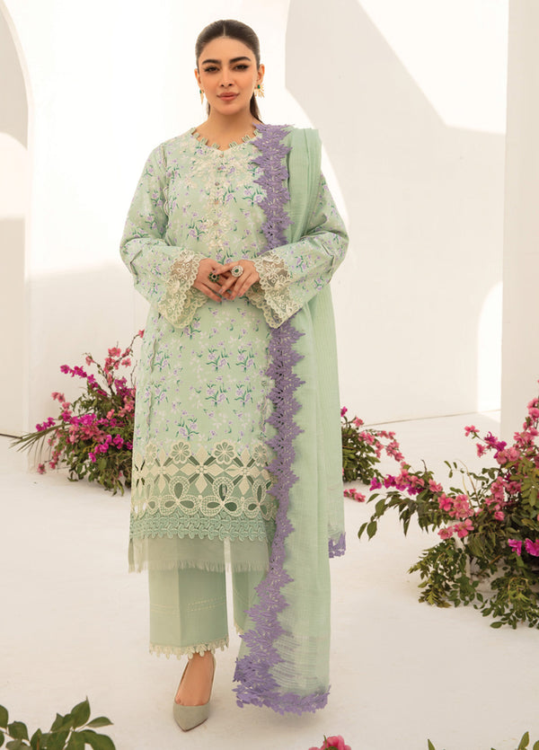 Florance By Rang Rasiya Embroidered Premium Lawn 3 Piece Unstitched Suit RR24FEL D04 DAHLIA