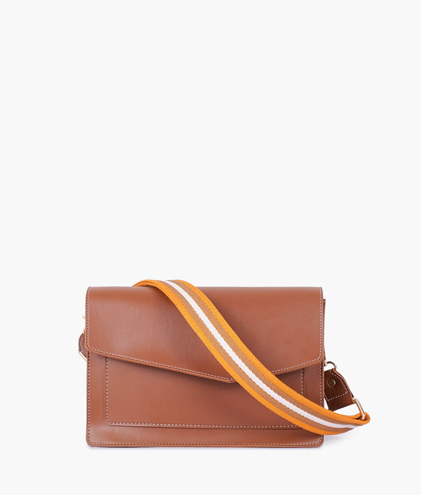 RTW - Brown half flap cross-body bag