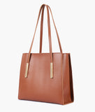 RTW - Brown zipper shoulder bag with long handle