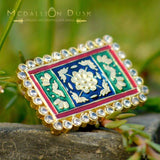 Medallion Dusk- Rectangular Meena Ring