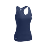 Flush Fashion - Women's Tank Top Ribbed Yoga Racerback Long Tight Fit Gym Shirt Activewear Clothes NavyBlue