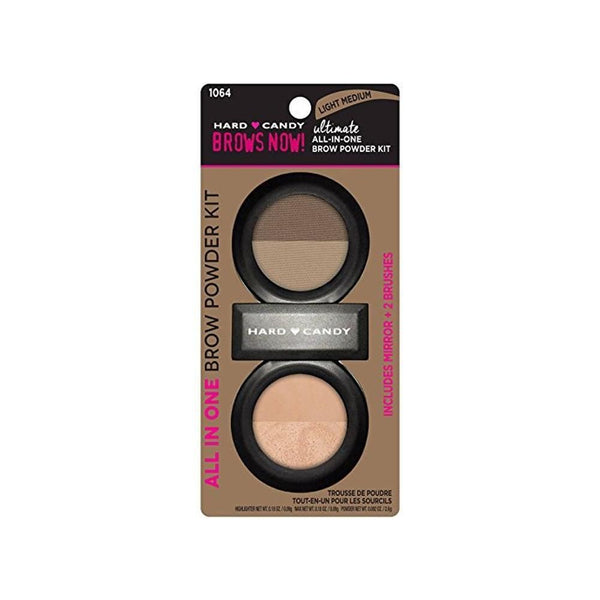 Hard Candy- Brows Now! Ultimate All in One Brow Powder Kit, 1064 Light Medium, .45 oz