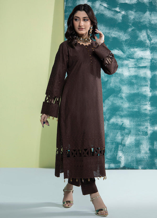 Jaza By Schick Schiffli Embroidered Cotton Shirt & Trouser Unstitched Suit S24SSEC-03