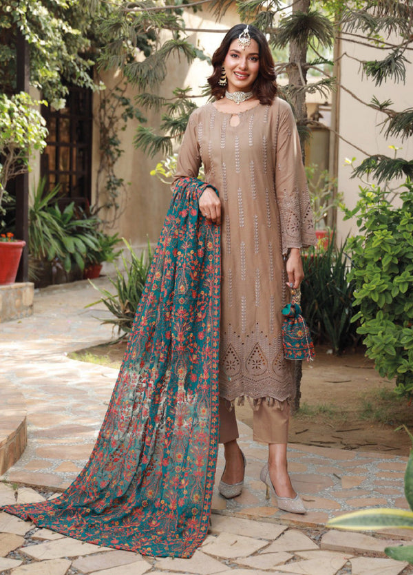 Manto By Schick Embroidered Lawn 3 Piece Unstitched Suit SDH24MEL-02