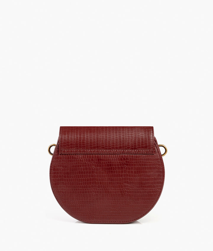 RTW- Maroon Crocodile Saddle Bag