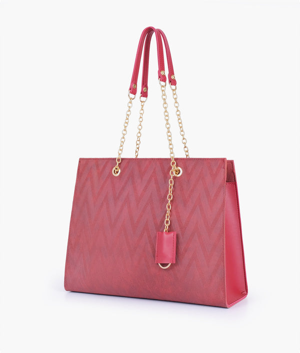 RTW - Maroon zig-zag pattern tote