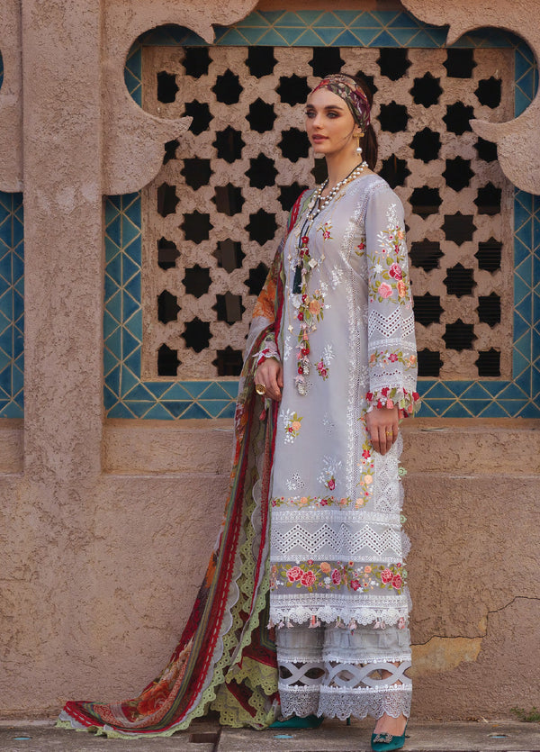 Neroli By Annus Abrar Luxury Embroidered Lawn 3 Piece Unstitched Suit AA24NLL-09 SERA