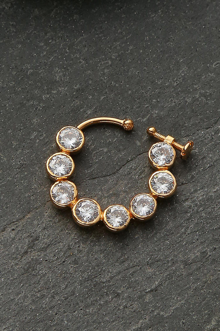 Aza- Paisley Pop Kundan Nose Pin