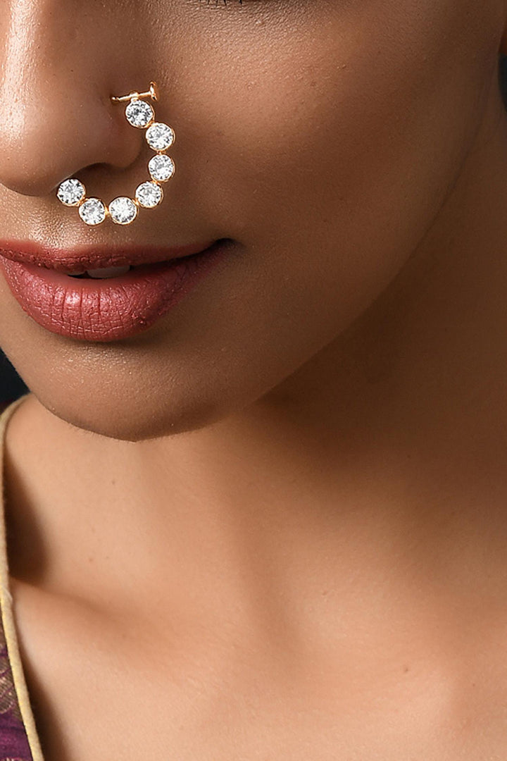 Aza- Paisley Pop Kundan Nose Pin