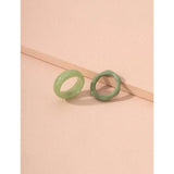 Shein 2pcs Hollow Out Resin Ring