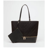 New Look- Black Quilted Tote Bag with Detachable Purse